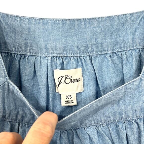 J. Crew Square Neck Chambray Dress Blue - Picture 5 of 9